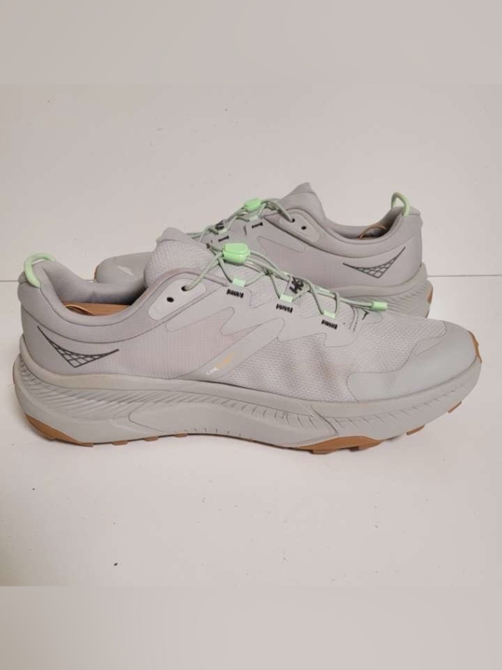 Men’s Hoka One One Transport Gray Lime Green Athletic Sneakers Shoes Size 13 - Picture 6 of 10